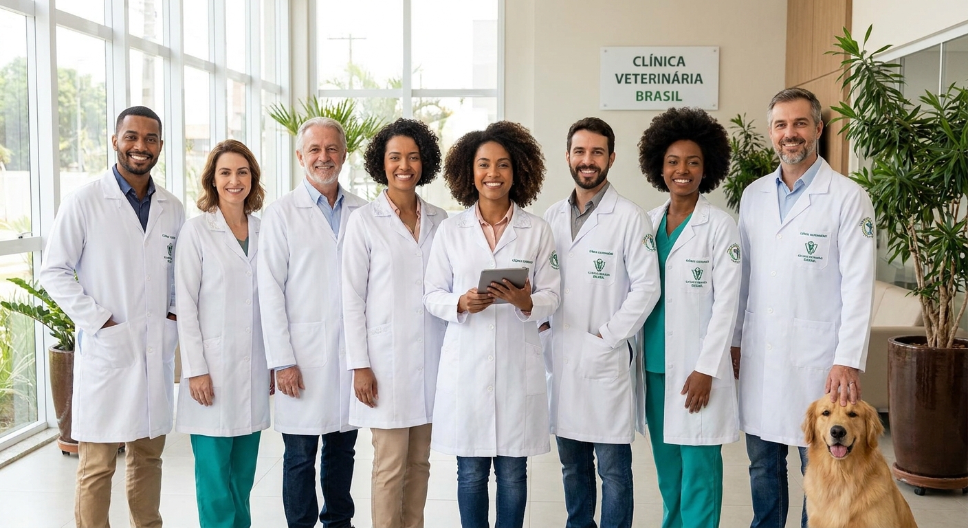 Equipe de médicos veterinários